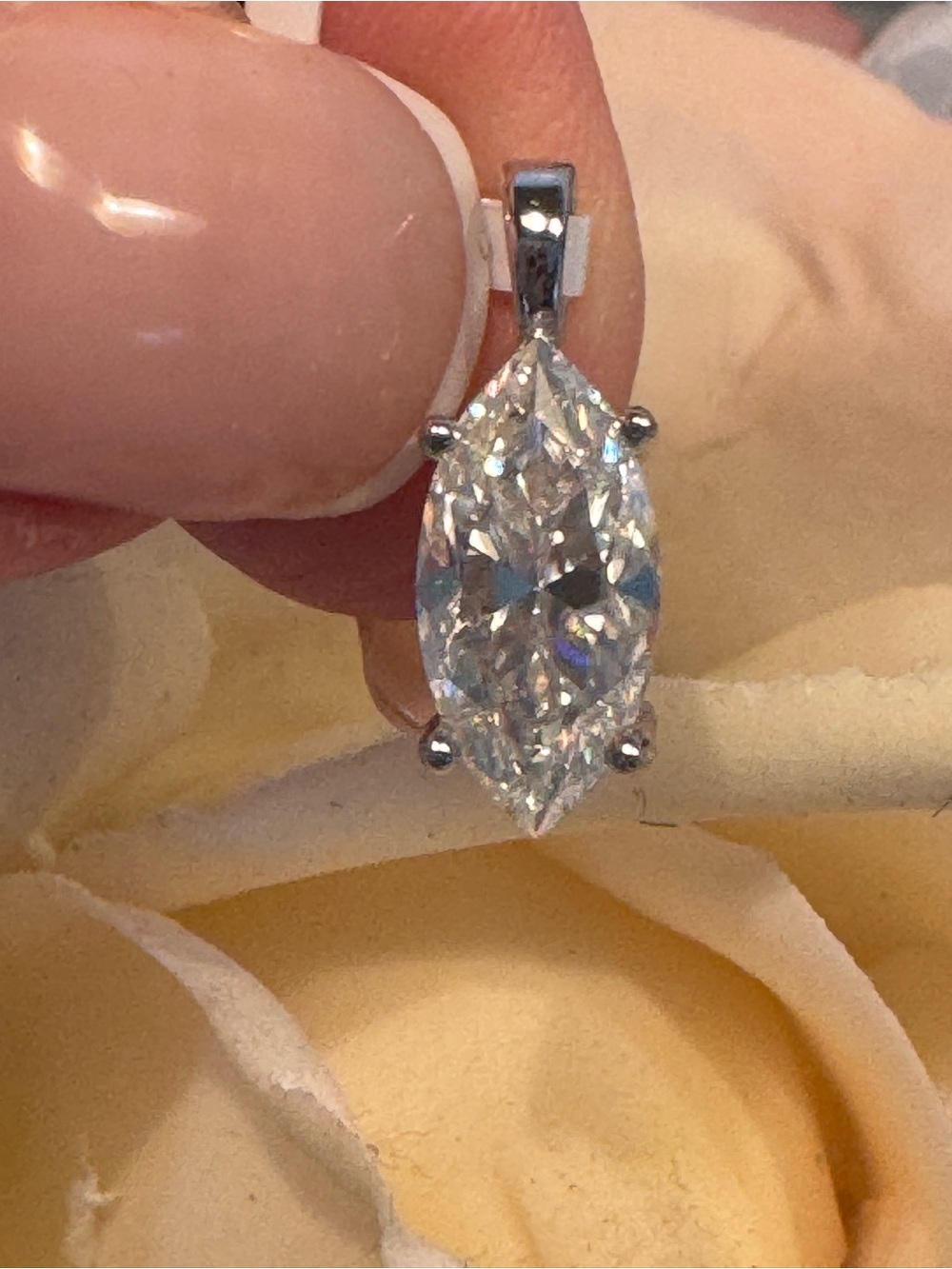 Sterling Silver Moissanite Trillion Pendant - 2 CT, White